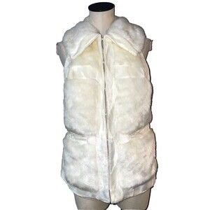 Women's White Faux Fur Vest
